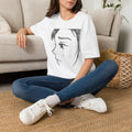 T-Shirt — Monochrome Anime Girl Crying Illustration Tee