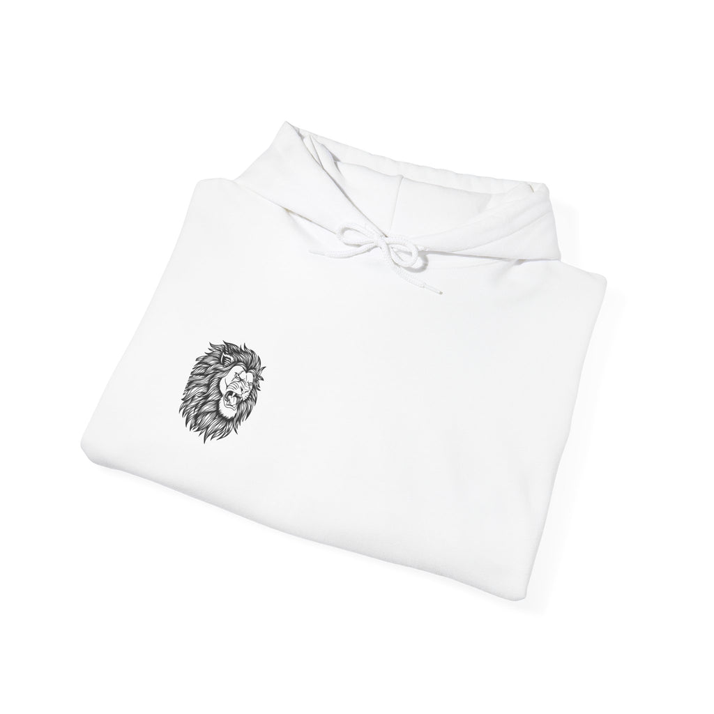 Lion Crest Hoodie — Minimal Vintage Lion Illustration Chest Print