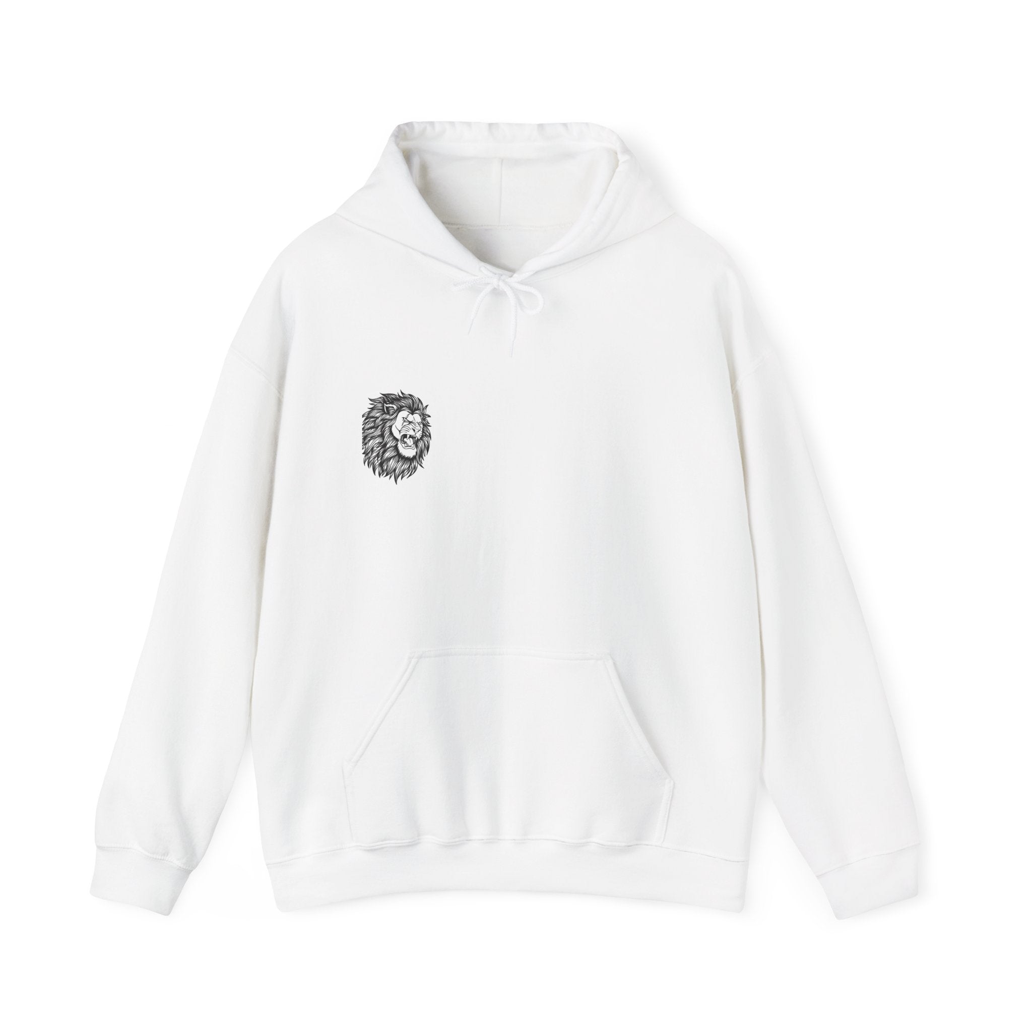 Lion Crest Hoodie — Minimal Vintage Lion Illustration Chest Print